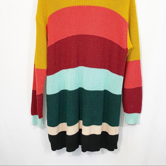 Anthro Farm Rio Boldly Stripe Knit Sweater Dress - Picture 9 of 13